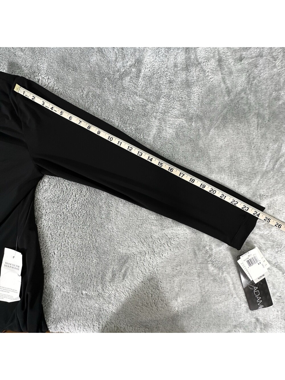 Betsy & Adam Women's 14 Dress Black Long Sleeve Asymmetric Layered Sequin Skirt - Picture 7 of 10